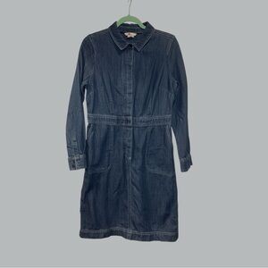 Boden Denim Shirt Dress Women’s 8L Long Sleeve Button Front Jean Dress Casual